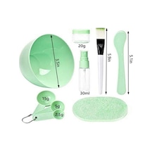 Makyaj Temizleme Seti Güzellik Yüz Maskesi Ölçek Seti 9'lu Evde Doğal Maske Yapma Seti Yeşil