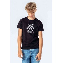 Monsta X Logo Baskılı Unisex Çocuk Siyah Tshirt