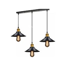 Mylights Retro Metal Üçlü Sıralı Rustik Avize 60Cm En Masa