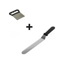 2li Set Hamur Şekillendirici Eğik Pasta Spatulası Ve Metal Hamur Kesici Kazıyıcı Spatula Diğer