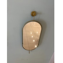 MetaQuartz Aksesuar Serenity Gold Ayna, Dekoratif Modern Duvar Aynası Gold