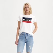 Levi's The Perfect Kadın Beyaz Yuvarlak Yaka Tişört Beyaz