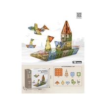 Karton Kutulu Doğal Renkler Magnetic Yapı Blokları 3d Puzzle 78 Parça 6.5 Cm