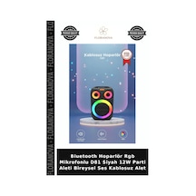 Bluetooth Hoparlör Rgb Mikrofonlu D81 Siyah 12w Parti Aleti Bireysel Ses Kablosuz Alet