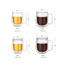 Bira Kahve Kalp Bardak Isıya Dayanıklı Anti-haşlanma Kolu Sütlü İçecek Kupa Çift Duvar Cam Bardak Çay Kupaları Şeffaf Drinkware 350ml