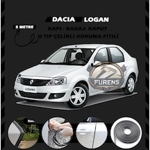 Dacia Logan Oto Araç Kapı Koruma Fitili 5metre Parlak Siyah Renk