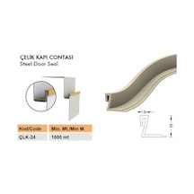 Çelik Kapı Contası-Fitili Çelik Kapı Kasa Kanat Contası Çlk-24-Siyah-6 Metre