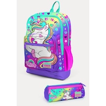 Coral High Kids Lavanta Su Yeşili Unicorn Desenli 2'li Okul Çanta Seti Set0223729