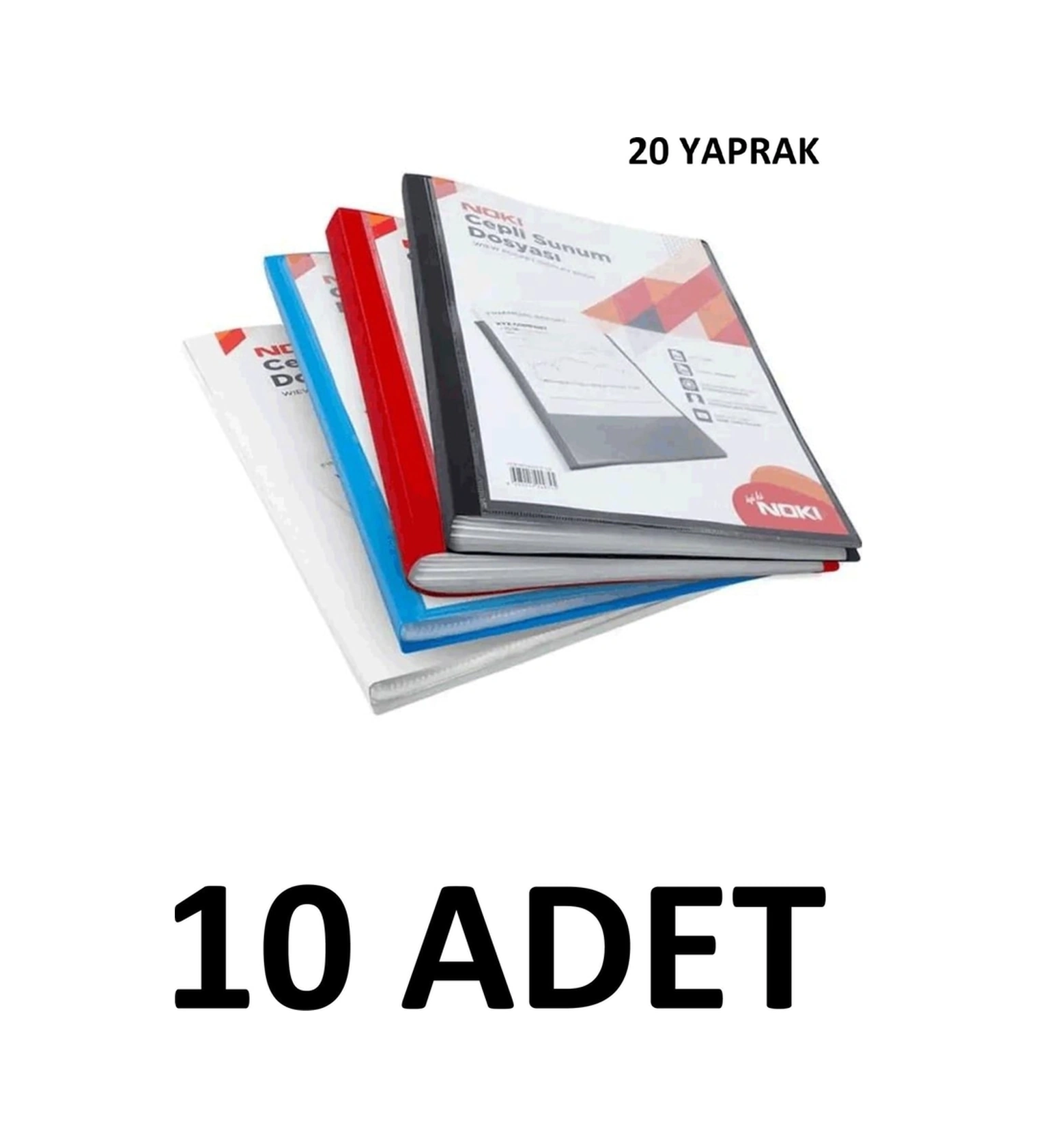 10 Adet 20 Yaprak Cepli Sunum Dosyası Karışık Renk Diğer