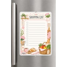 Alışveriş Listesi - A5 - Mıknatıslı - Pvc - Buzdolabı Notluk & Masaüstü - Yaz Sil - Planlayıcı - 4329 Çok Renkli