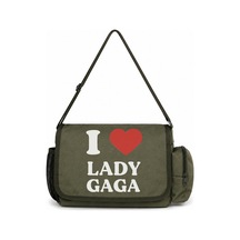 Sevbano I Love Lady Gaga Şarkıcı Baskılı Unisex Okul, Spor, Ofis Çok Amaç Haki