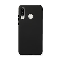 Huawei P30 Lite Uyumlu İçi Kadife Lansman Tasarım Silikon Telefon Kılıfı Siyah
