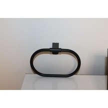 Tema Premium Yuvarlak Havluluk Mat Siyah 71008-2M