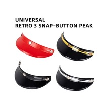 Novahub Kask Zirvesi Kalkan 3 Düğmeli Katlanabilir Vizör Rüzgar Kalkanı Açık Yüz 3/4 Retro Motosiklet Kaskı Güneş Koruyucu