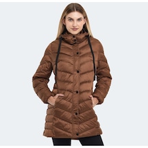 Slazenger GWEN Kadın Kapüşonlu Şişme Taba Mont & Kaban