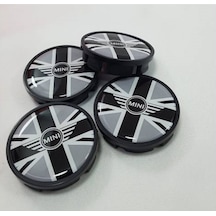 Jant Göbeği Mini Cooper 56/52 52Mm Plasto 4 Lü Siyah Gri Yazılı