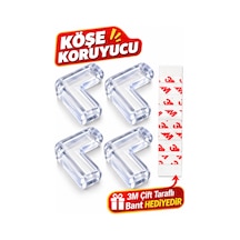 4 Adet Şeffaf Köşe Koruyucu Bebek Çocuk Yaşlı Cam Masa Mermer Sehpa Mobilya Kenar Koruması Diğer