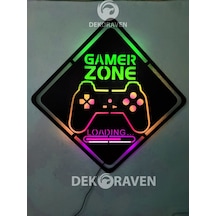 Gamer Zone Led Işıklı Ahşap Tablo (523663563)