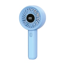 Feny Fn-f45 Mavi Kademeli Ultra Sessiz Led Göstergeli Şarjlı 1800mah Turbo Mini El Fanı