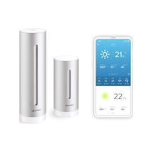 Kablosuz Dış Mekan Sensörüne Sahip İç Ve Dış Mekan Kullanımı İçin Netatmo Hava Durumu İstasyonu - Amazon Alexa Ve Google Assistant İle Uyumlu, Nws01-eu