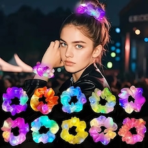 Mey İthalat Mint Yeşili Renk Led Işıklı Lastikli Saç Tokası - 3 Modlu Festival Parti Saç Tokası