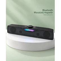 Kablosuz Müzik Dinleme Bluetooth Hoparlör Rgb Aydınlatmalı Siyah