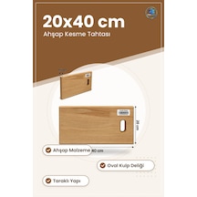 Taraklı Ahşap Kesme Tahtası 20x40 Cm Kesim Panosu Mutfak Kulplu 2 Çok Renkli