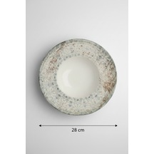 6'lı Valencia Makarna Tabağı 28cm Dijital Fade-b Rinart Krem