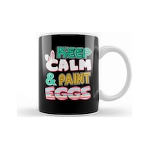 Cute Keep Calm & Paint Eggs Easter Bunny Funny Kupa Bardak Porselen Karışık