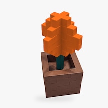 Piksel Alyum Biblo - 3d Baskı, Minecraft Esintili Turuncu