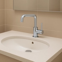 Sardıcı Musluğu Çift Su Girişli Lavabo Bataryası Pirinç Krom