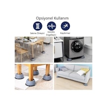 4'lü Çamaşır Makinesi Titreşim Engelleyici Stoper 10cm X 4cm Gri Diğer