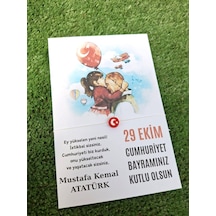 Atatürk & Çocuk Konsept 10 Adet Kırmızı Türk Bayraklı 29 Ekim Hediye - Cumhuriyet Bayramı Hediye