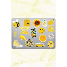 Sarı Temalı Sticker Seti Laptop Ajanda Pc Tablet Telefon Defter Etiket Bullet Journal Diğer