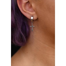 Tükkan Accessories 316l Cerrahi Çelik İğneli Haç Figür Çelik Küpe-çlkgfi19