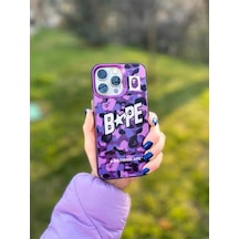Samsung Uyumlu Galaxy A14 Holocase Yeni Model Baskılı Sert Plastik Sararmaz Darbe Emici Kamera Korumalı Mor