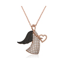 925 Ayar Gümüş Melek Anne Gümüş Kolye Rose Gold