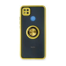Xiaomi Redmi 9c Uyumlu Kılıf Montreal Yüzüklü Silikon Kapak - Sarı