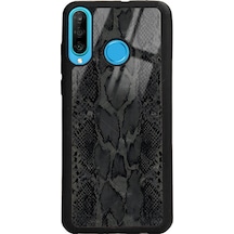 Huawei P30 Lite Yılan Derisi Tasarımlı Glossy Telefon Kılıfı Çok Renkli