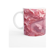 Pembe Rüyalar Kelebek Temalı Baskılı Kupa Bardak Renkli