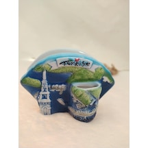 Hdmarketim Otantik Seramik Peçetelik Kürdanlık Antalya Temalı El İşi Boyama