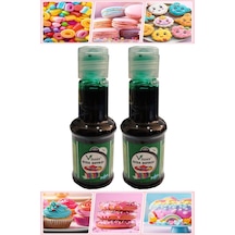 Gıda Boyası Sıvı 50 Ml 2 Adet Su Bazlı Likit Renkli Sıvı Gıda Boyası Pasta Hamur Boyası Kek Fonda Yüksek Konsantre Yeşil