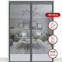 Mıknatıslı Kapı Sinekliği Gri 100x210 Cm Otomatik Kapanan Manyetik Tül Sineklik 5250