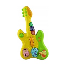 Hayvan Sesleri Çıkaran Işıklı Ninnili Müzikli Gitar İnteraktif Bebek Eğitici Tuşlu Oyuncak - Sarı