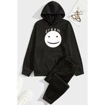Uyguntarz Unisex Dream Baskılı Eşofman Takımı Siyah