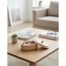 Minimalist Tasarım Sevenler İçin Minimalist Ahşap Elips Kutu El İşçiliği Takı Ve Aksesuar Kutusu