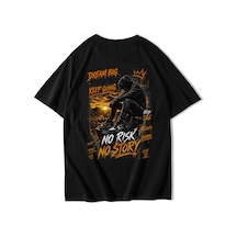 Brz Collectıon Brz Collection Unisex Oversize No Risk No Story T-shirt Siyah