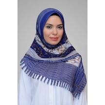 Lacivert Pratik Hazır Geçmeli Tesettür Eşarp Kesik Elyaf Piliseli (545491626) Lacivert