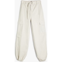 Koton Paraşüt Pantolon Kargo Cepli Kemerli Pamuklu Gri 4skg40070ad 4SKG40070AD910 Gri