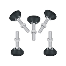 Homyl 5 Adet Ayarlanabilir Tesviye Ayakları Dişli Kayma M12x50-d60 Siyah